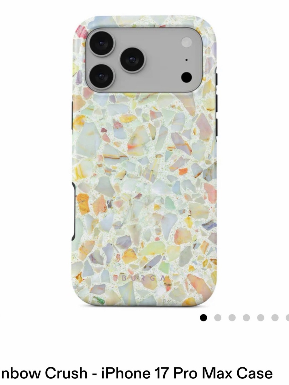 BURGA Rainbow Crush iPhone 17 Pro Max Case — Pastel Mosaic